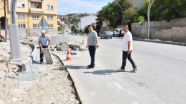 Başkan Koca, Okullar Caddesi'ndeki Çalışmaları İnceledi